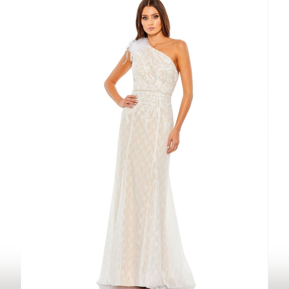 Mac Duggal 11317 One Shoulder Lace Dress
